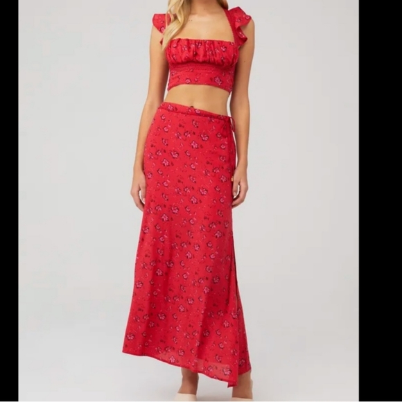 Free People Bijou Skirt Set - Cherry Combo - Picture 15 of 16